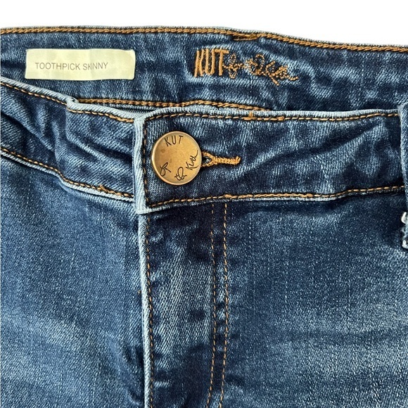 Kut From The Kloth Toothpick Skinny, High Rise, Med wash, size 14S, blue jeans. - Picture 8 of 14